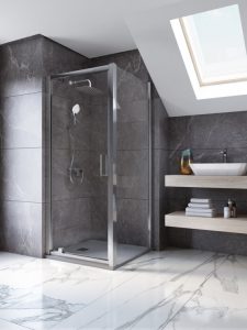 Connect pivoting shower door