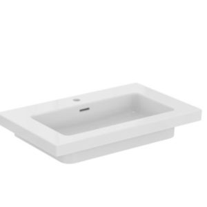 Extra washbasin 81 cm with one tap hole, suitable for a washbasin unit